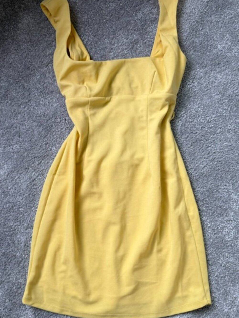 Open Back Bodycon Dress in Yellow